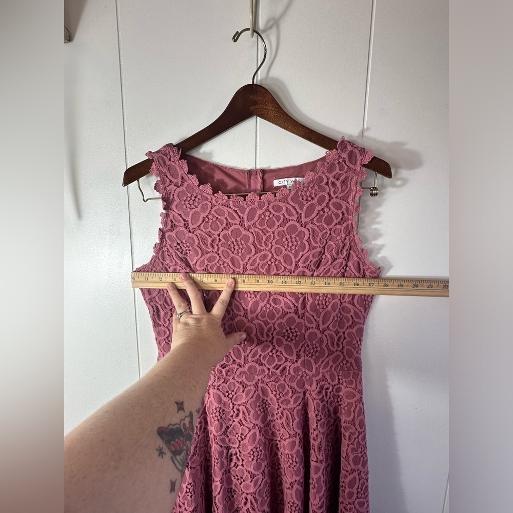 City Vibe Pink Lace Junior Girls Dress Size 13 - Picture 8 of 9